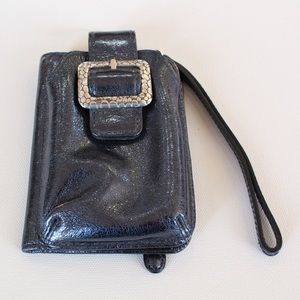 Brighton Metallic Blue Pebble Phone Wristlet